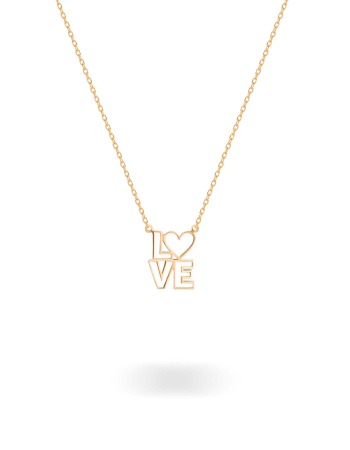 گردنبند طلا Love اسپشیال تو خالی گالری ارل