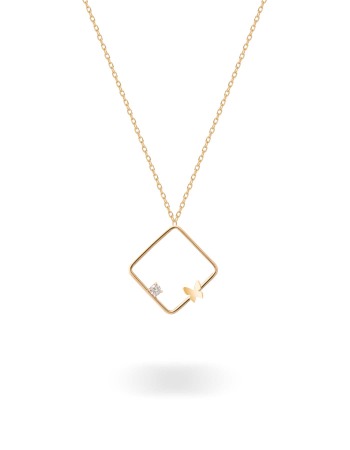 گردنبند طلا باترفلای لوزی