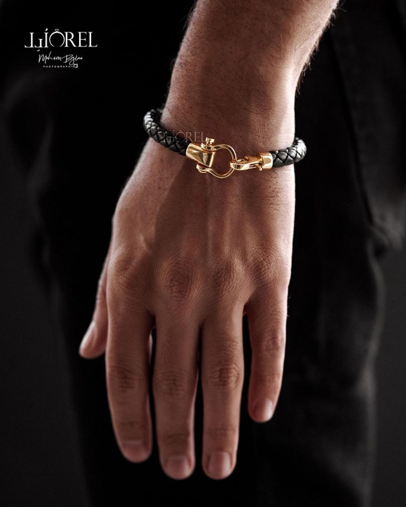 عکس دستبند طلا مدل چرم مردانه امگا گالری طلای ارل