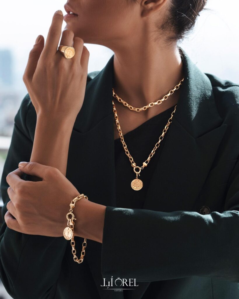 عکس ست انگشتر، دستبند و گردنبند طلا گالری طلای ارل