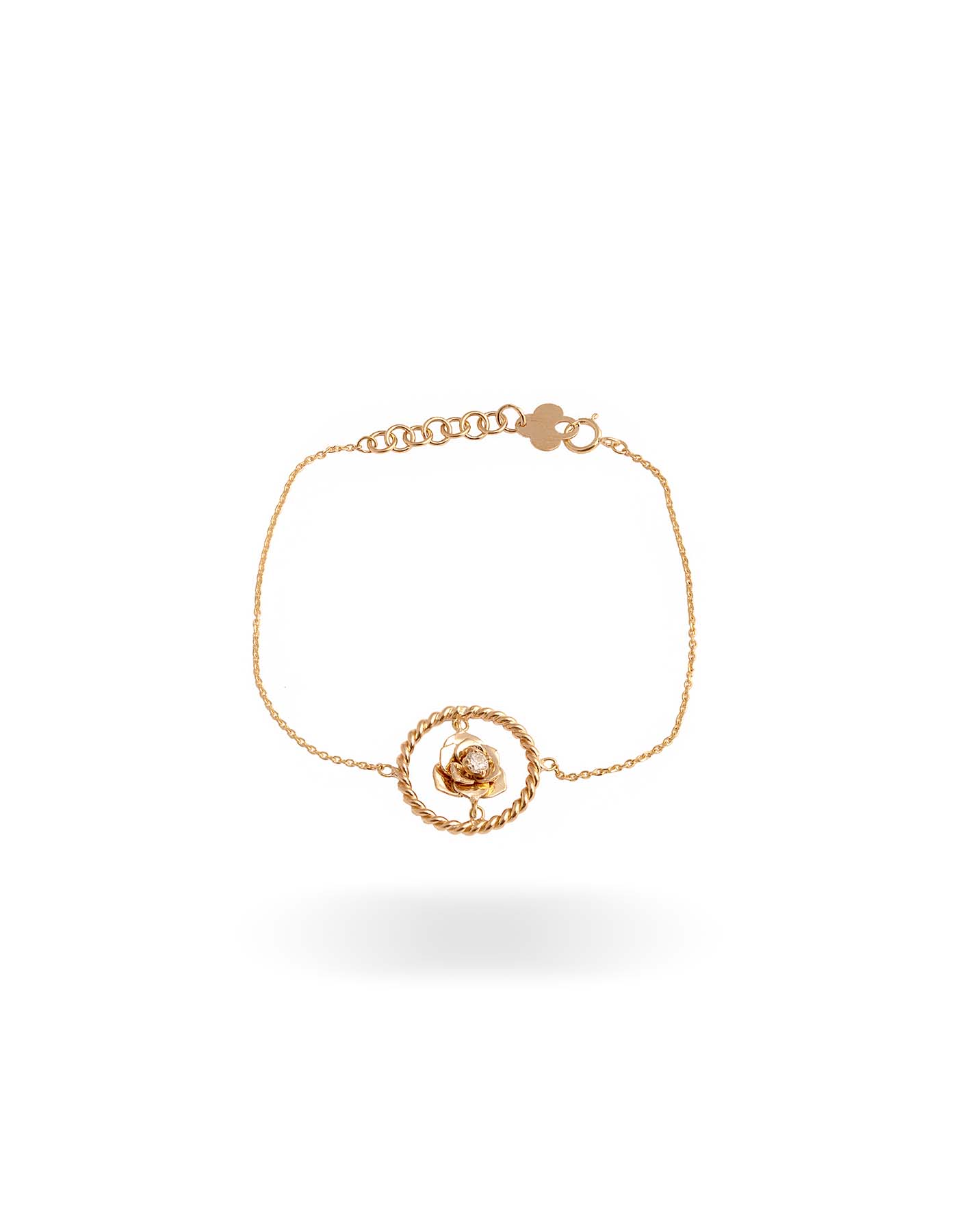 تصویر دستبند گل رز و حلقه از کالکشن دستبند گالری طلا ارل 