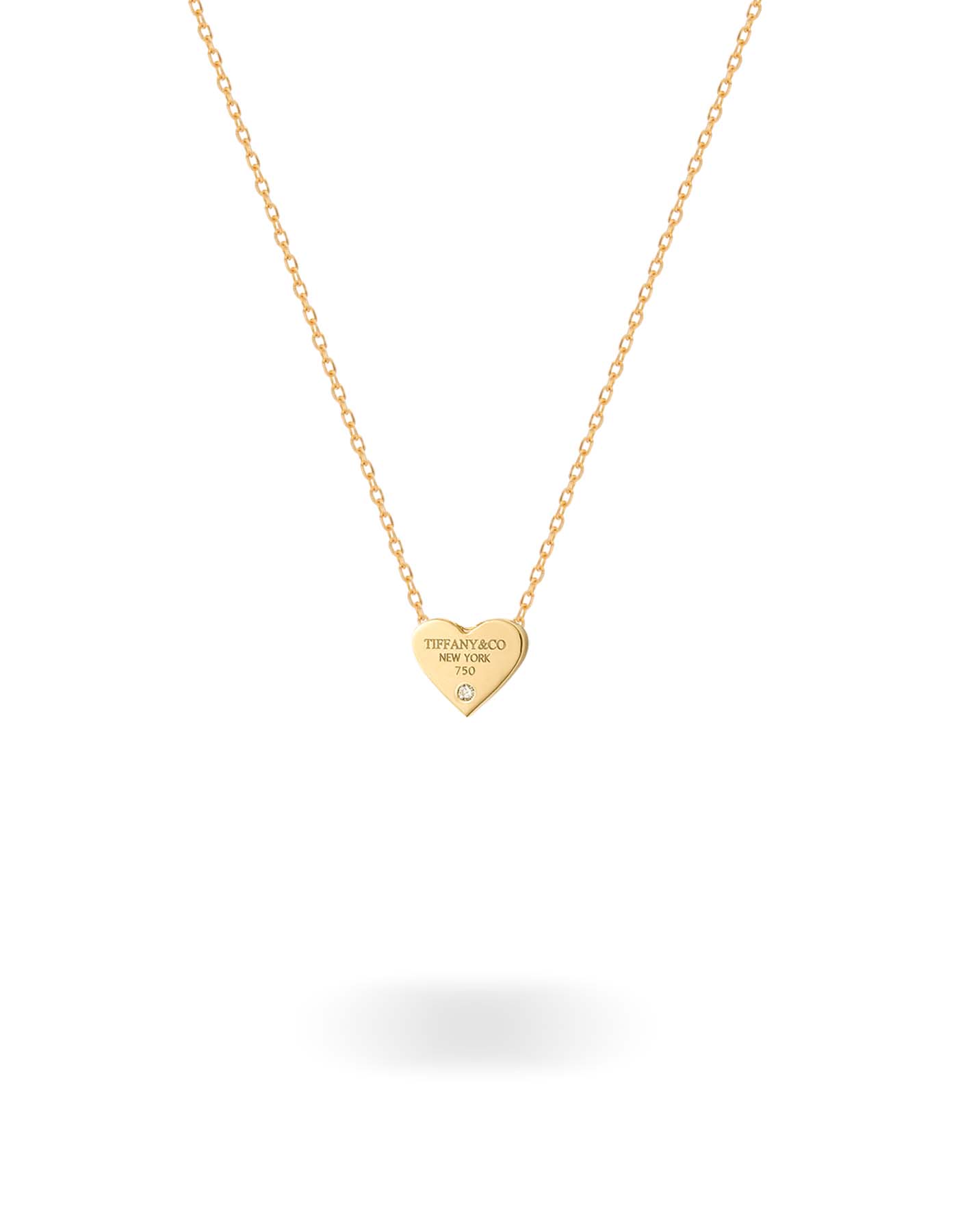 تصویر گردنبند قلب تیفانی تک نگین کوچک از کالکشن گردنبند گالری طلا ارل 